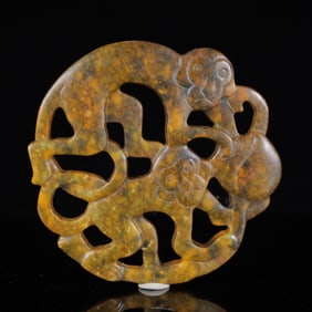 A Rare Gaogu yu Monkey Ornament