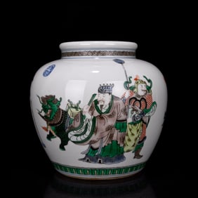 An Exquisite Doucai Figure and Story Pattern Jar