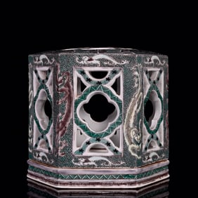 An Exquisite Wucai Chi-Dragon Pattern Censer