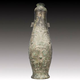 A Rare Bronze Auspicious Cloud Pattern with Cover ,With Inscription