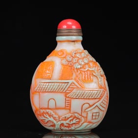 An Exquisite Glass Landscape Pattern Snuff Bottle