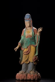 A Solemn Camphor Wood Statue of Bodhisattva