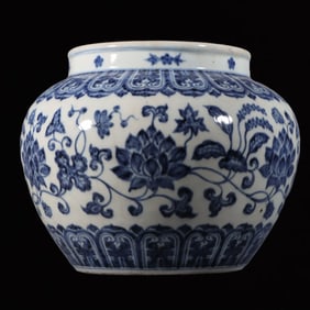 An Exquisite Blue and White Flower Pattern Jar