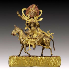 A Solemn Gilt Bronze Statue of Palden Lhamo