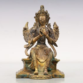 An Excellent Gilt-Bronze Figure Of Bodhisattva