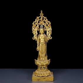 A Huge Gilt Bronze Statue of Avalokitesvara