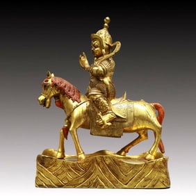 A Solemn Gilt Bronze Statue of Vajra