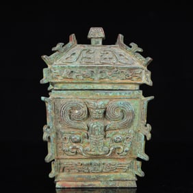 An Archaic Bronze Figure-Face Pattern Censer