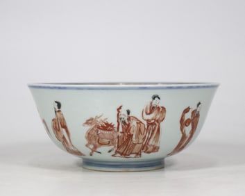 An Exquisite Iron-Red Figure and Story Pattern Bowl