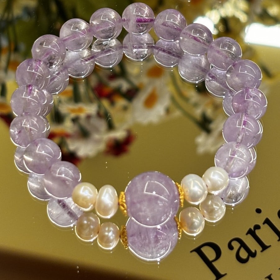 An Exquisite Crystal With Pearl Bracelet: An Exquisite Crystal With Pearl Bracelet,Size:0.4in 水晶配珍珠手串