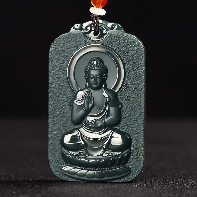 An Exquisite Cyan jade Statue of Amitayus Pendant: An Exquisite Cyan jade Statue of Amitayus Pendant,Size:2.5inx1.5inx0.3in 青玉无量寿佛像挂件