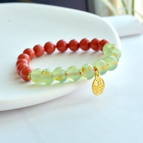 An Exquisite Cinnabar with Crystal Wealth-Attracting Creature Bracelets