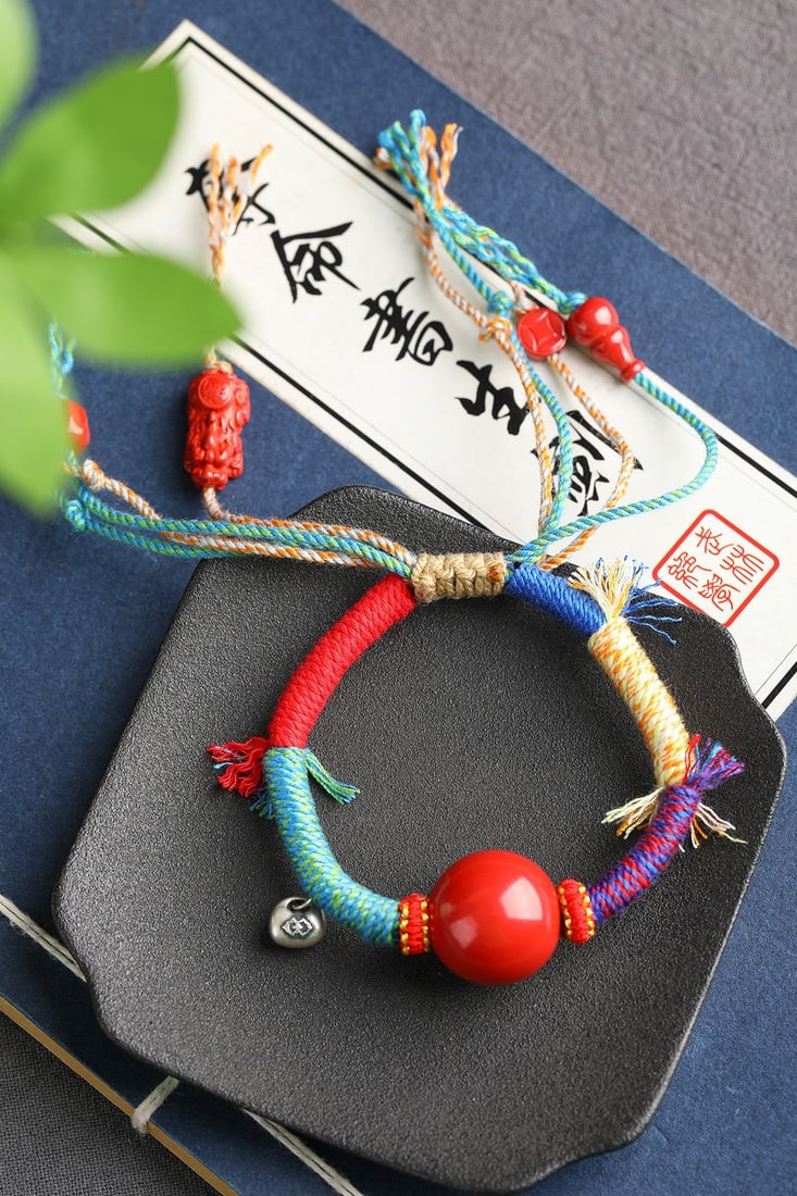 An Exquisite Cinnabar Lucky Twist Bead Bracelets: An Exquisite Cinnabar Lucky Twist Bead Bracelets,Size:0.7in 朱砂转运珠手串