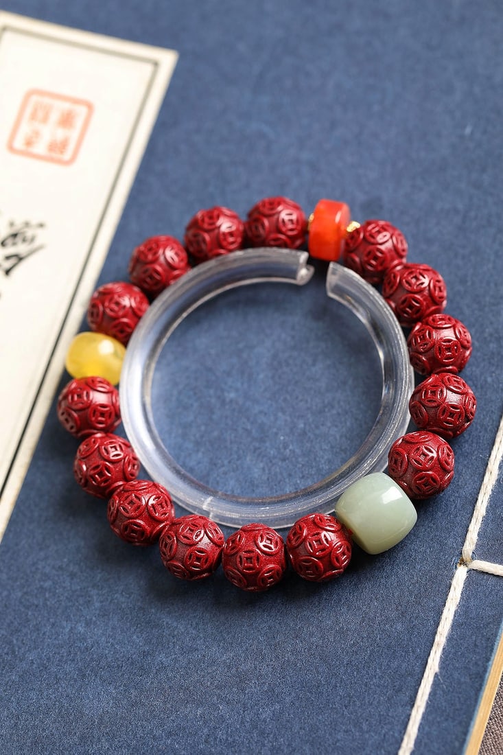 An Exquisite Cinnabar Bracelets: An Exquisite Cinnabar Bracelets,Size:0.5in 朱砂手串