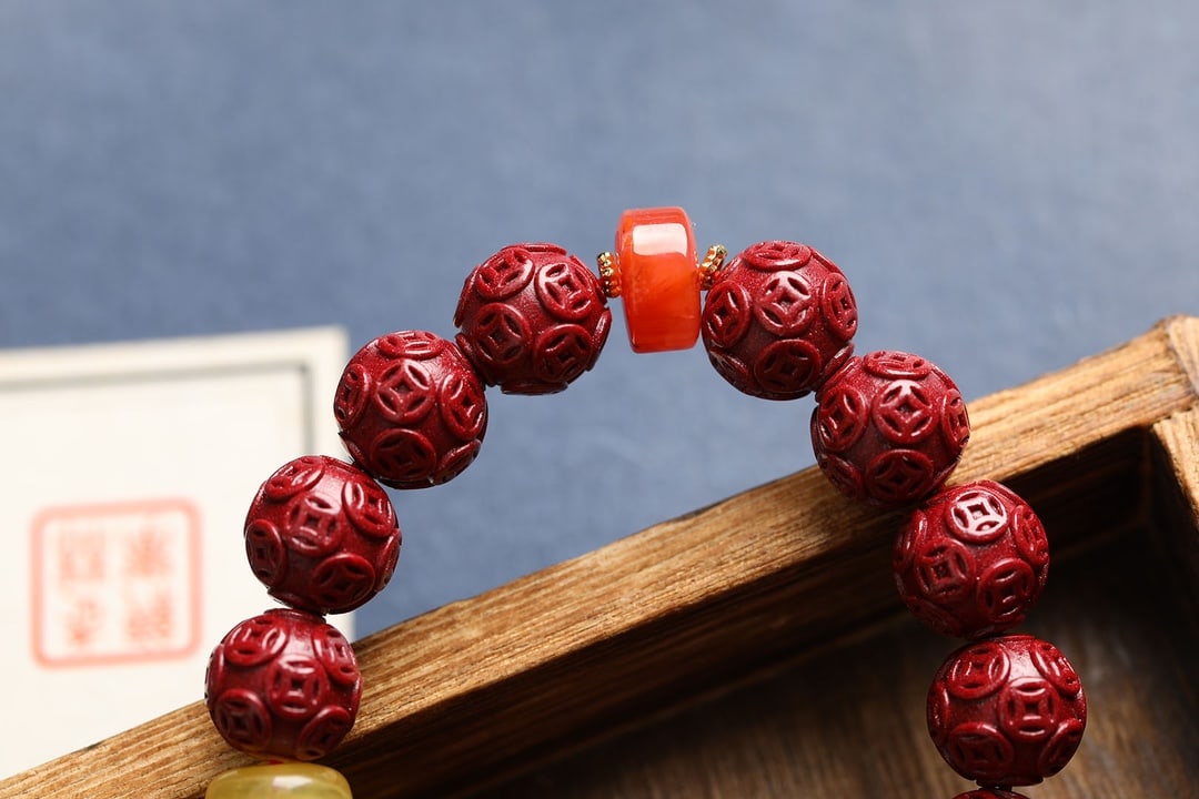 An Exquisite Cinnabar Bracelets - 5