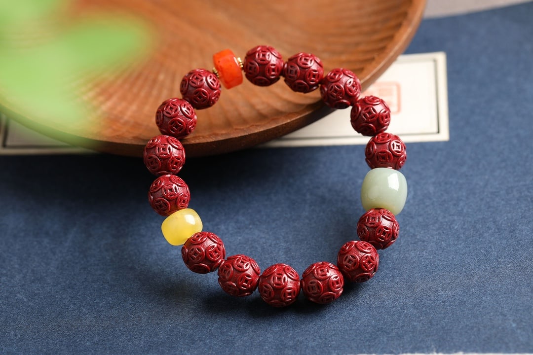 An Exquisite Cinnabar Bracelets - 7