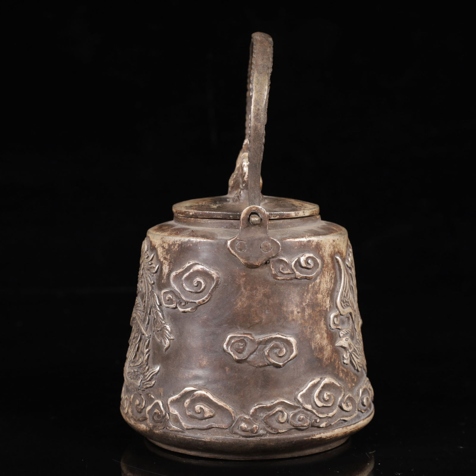 An Exquisite Silver Phoenix Pattern Ewer - 10