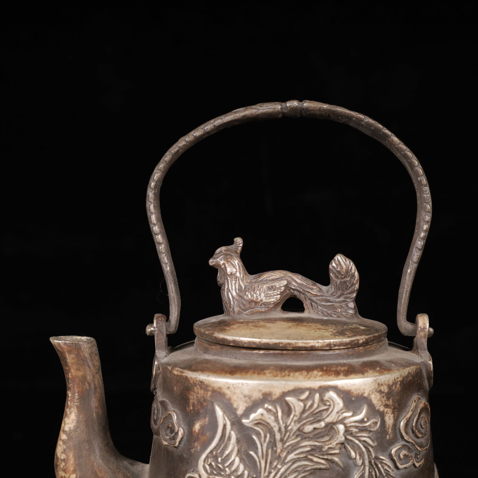 An Exquisite Silver Phoenix Pattern Ewer - 2