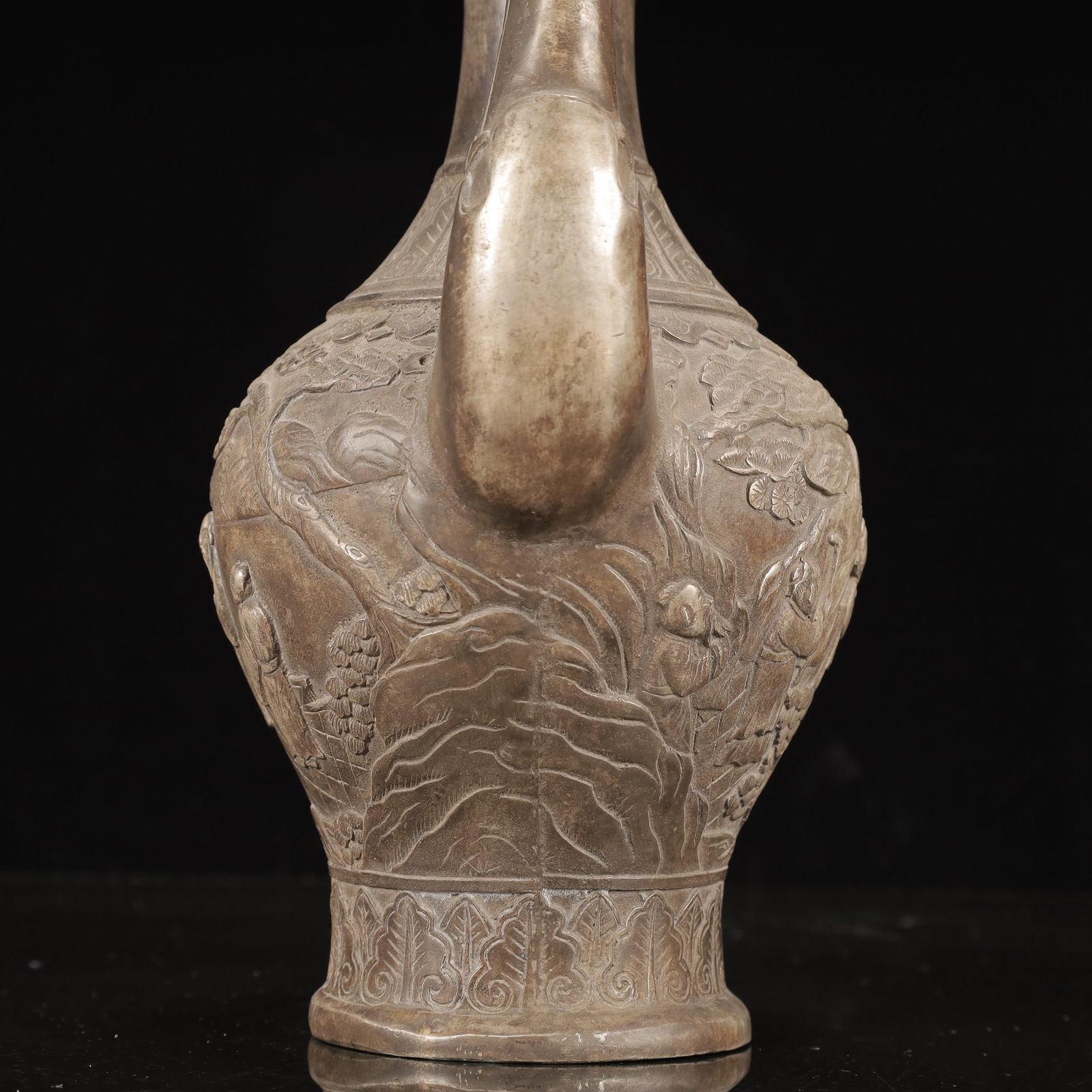 A Rare Silver-plated Copper Figure Pattern Ewer - 6