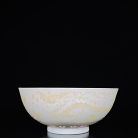 An Exquisite Yellow Color Lotus and Phoenix Pattern Bowl