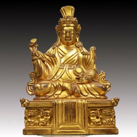 A Solemn Gilt Bronze Buddha Statue, With Inscription