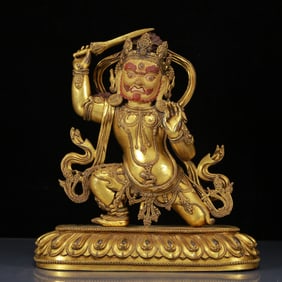A Solemn Gilt Bronze Statue of Vajra