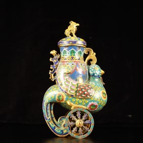 An Exquisite Cloisonne Flower Pattern Bird-Shaped Censer