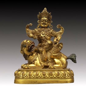A Solemn Gilt Bronze Statue of Mammon