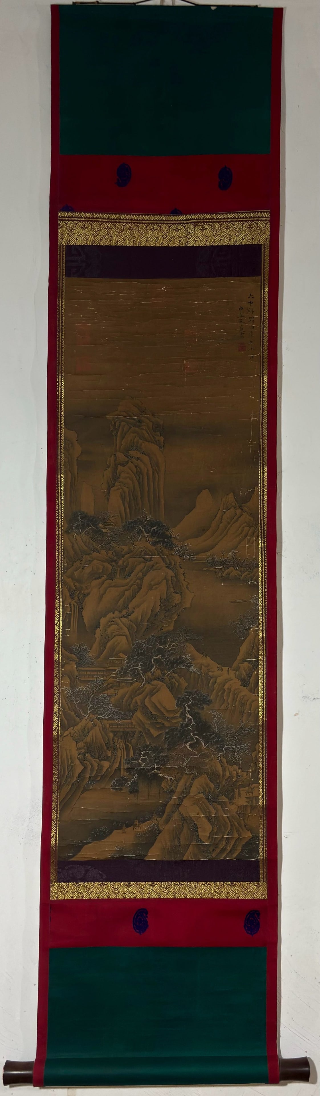 A Chinese Vertical Scroll Ink Painting of Landscape and Figure on Silk,Fan Kuang (1 of 10)