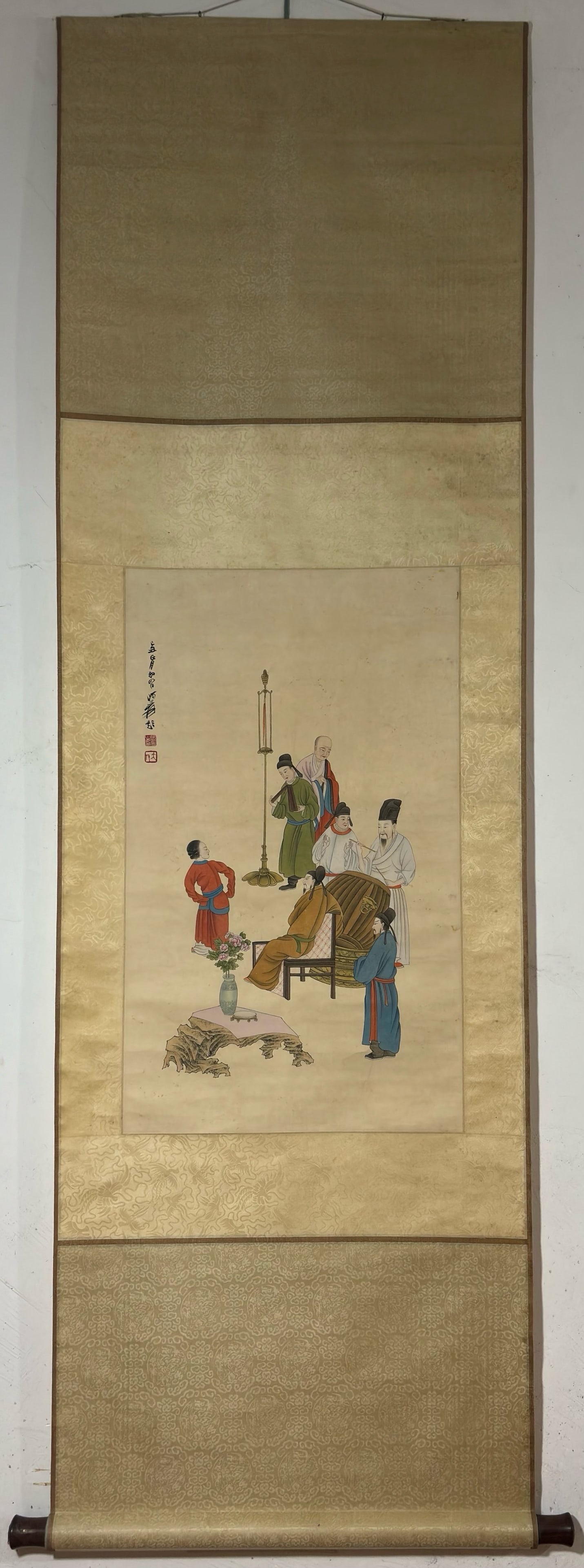 A Chinese Vertical Scroll Ink Painting of Figure on Paper,Zhang Daqian (1 of 9)