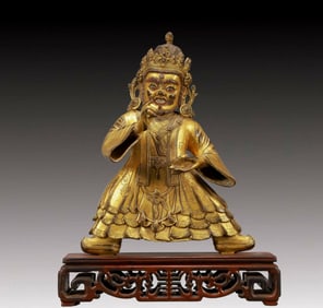 A Solemn Gilt Bronze Statue of Mammon