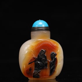 An Exquisite Agate Figure Pattern Snuff Bottle