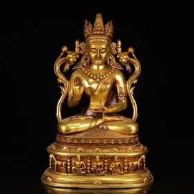 An Exquisite Gilt Bronze Statue of Amitayus