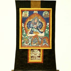 An Exquisite Brocade Painted Color Yamantaka Tangka