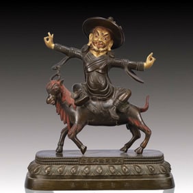 A Solemn Gilt Bronze Statue of Mammon