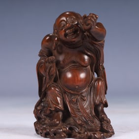 An Exquisite Zitanwood Statue of Maitreya Buddha