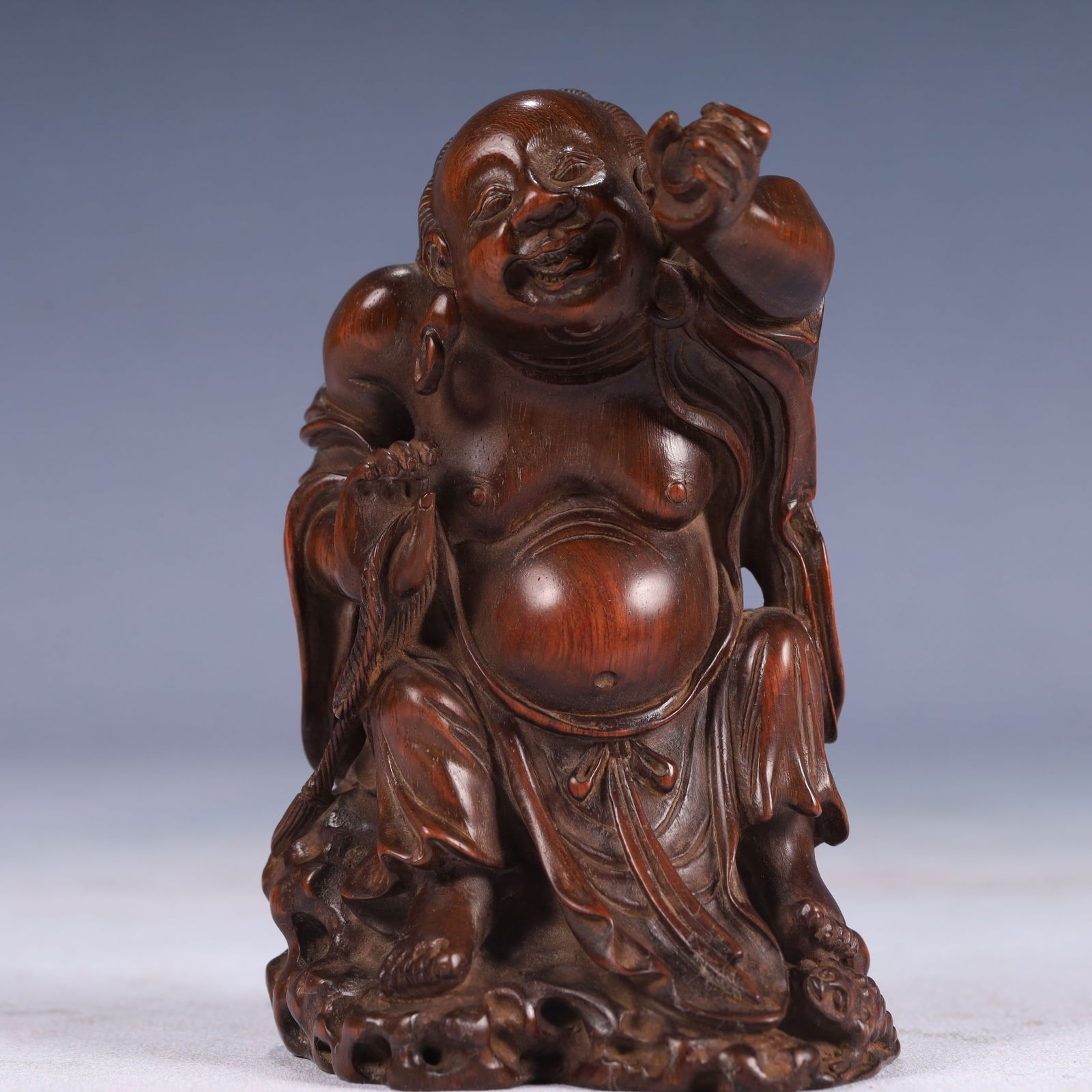 An Exquisite Zitanwood Statue of Maitreya Buddha (1 of 8)