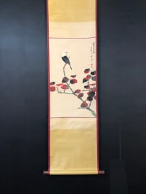 A Chinese Vertical Scroll Ink Painting of Flower and Bird on Paper,Xie Zhiliu