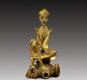 A Solemn Gilt Bronze Statue of Arhat