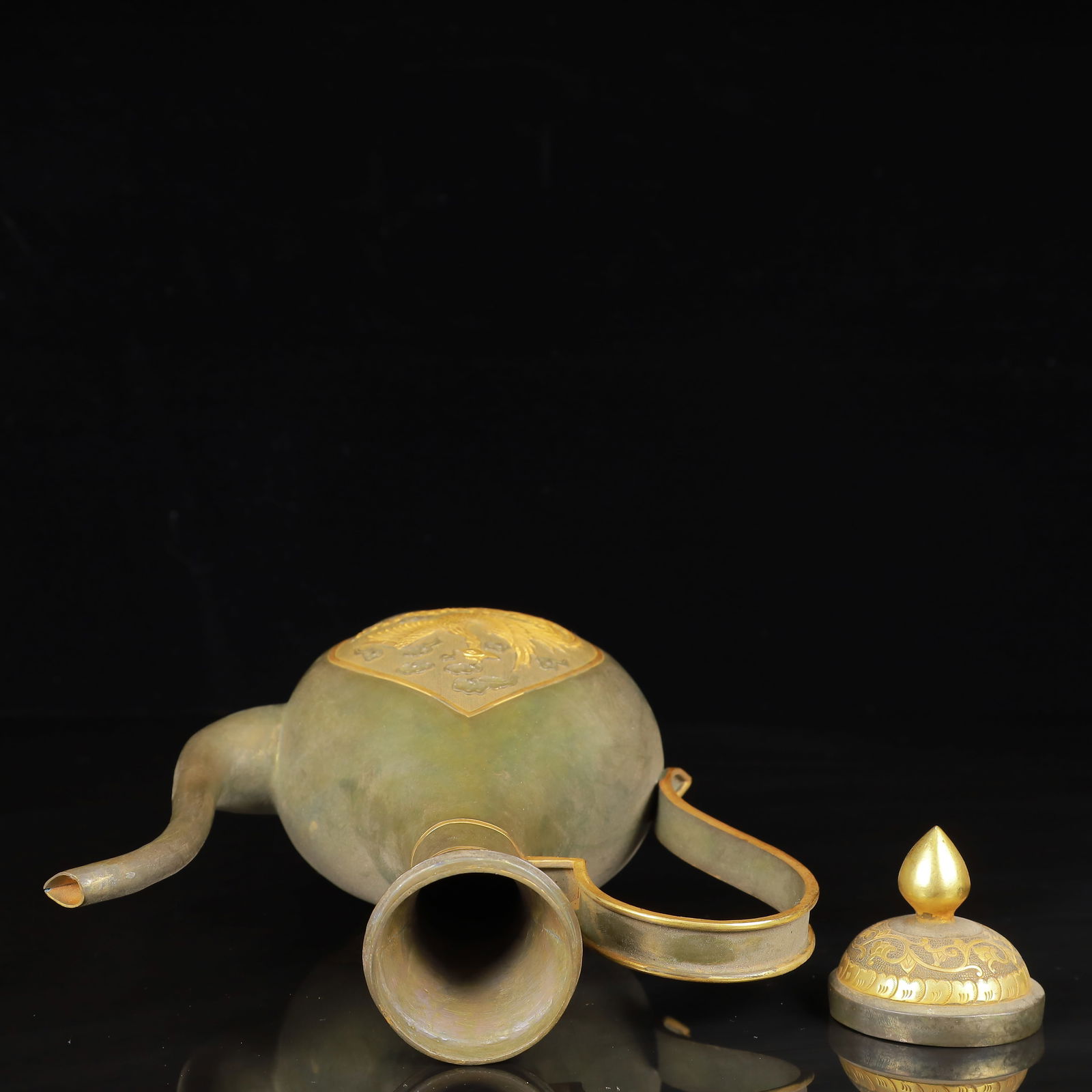 An Exquisite Gilt Silver Phoenix Pattern Ewer - 13