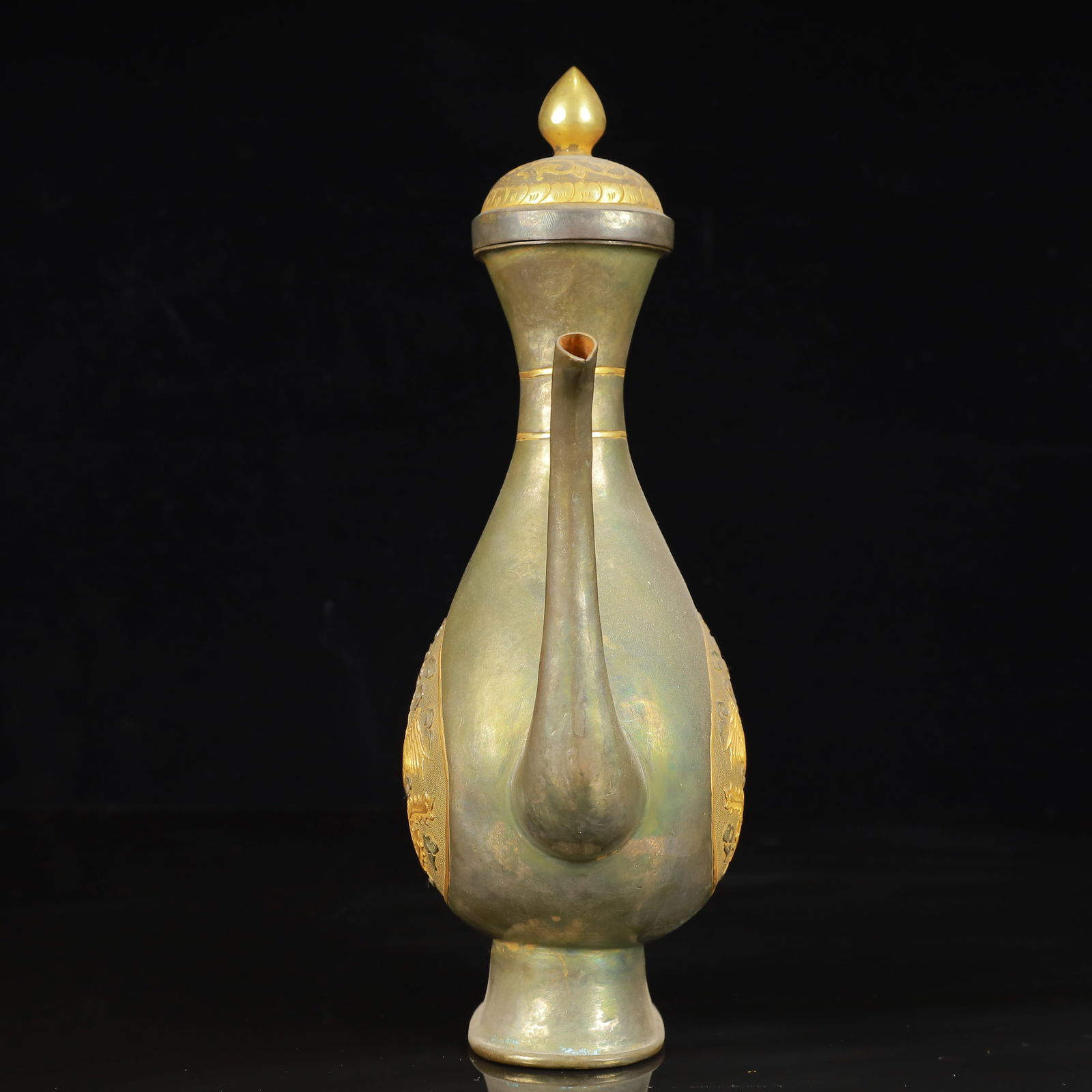 An Exquisite Gilt Silver Phoenix Pattern Ewer - 5