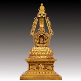 A Rare A Rare Lion Pattern Pagoda