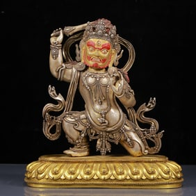 A Solemn Gilt-bronze and silver Statue of Vajra