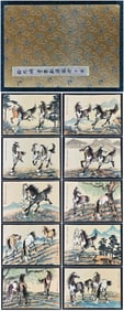A Chinese Album Ink Painting of Horse on Paper,Xu Beihong