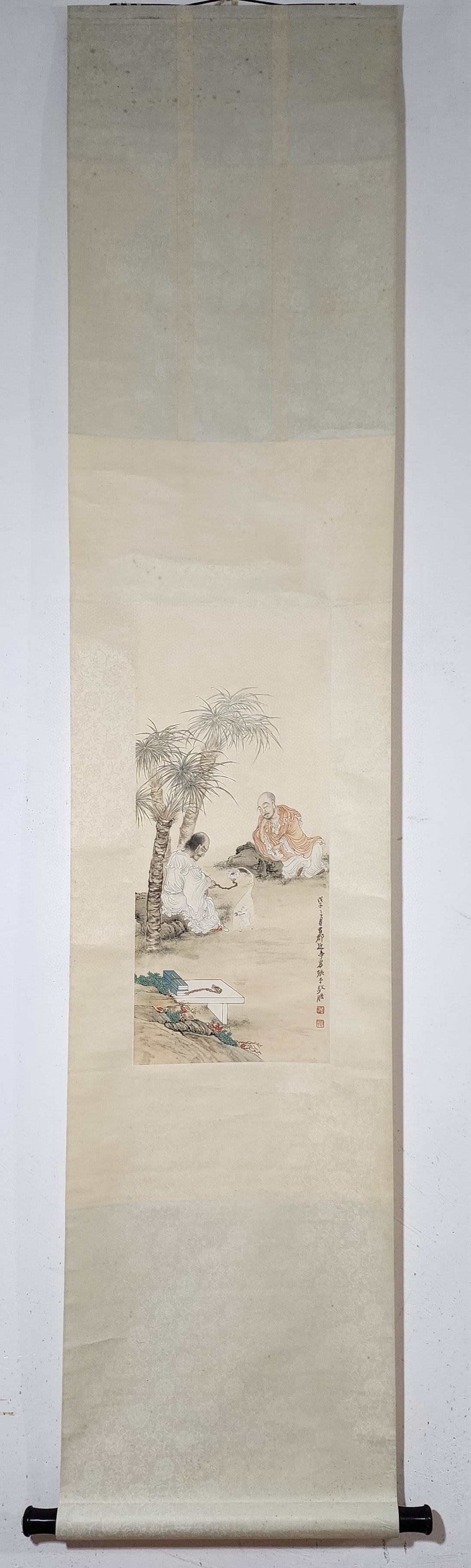 A Chinese Vertical Scroll Ink Painting of Arhat on Paper,Zhang Daqian (1 of 9)
