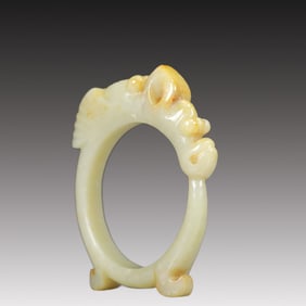 A Rare White Jade Auspicious Beast Ornament