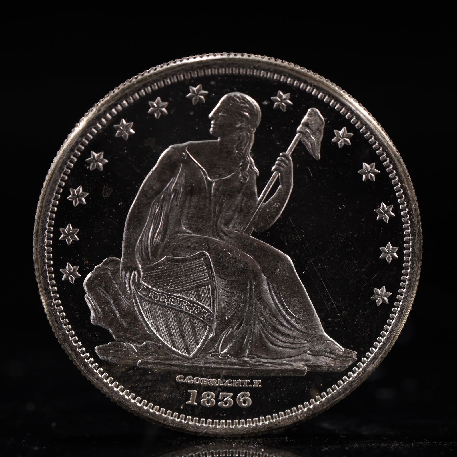 USA One Dollar 1856 Coin: American coin. IN GOD WE TRUST / LIBERTY / 1856 / UNITED STATES OF AMERICA / ONE DOL. Weight:26.9g.