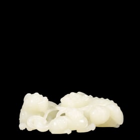 An Exquisite White Jade Auspicious Beast Ornament