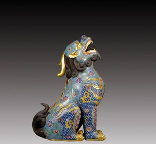 A Huge Cloisonne Auspicious Beast Ornament