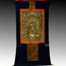 An Exquisite Brocade Painted Color Statue of Chakrasamvara Tangka